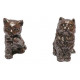 Lot de 2) Figurine chat assis en étain français