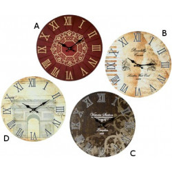 Horloge murale en bois rétro - 36 cm