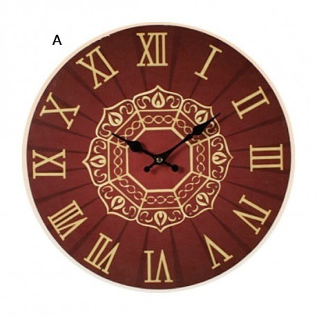 Horloge murale en bois rétro - 36 cm