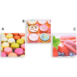 Cadre toile macaron et gourmandise