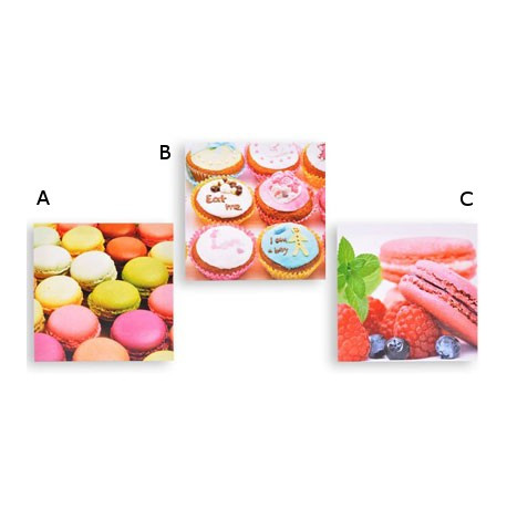 Cadre toile macaron et gourmandise