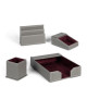 Set de 4 accessoires bureau en simili cuir