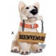 Figurine chien Bienvenue en résine