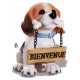 Figurine chien Bienvenue en résine