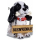 Figurine chien Bienvenue en résine