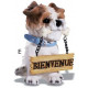 Figurine chien Bienvenue en résine