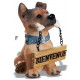 Figurine chien Bienvenue en résine