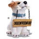 Figurine chien Bienvenue en résine