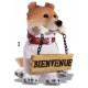 Figurine chien Bienvenue en résine