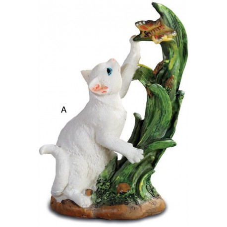 Figurine chat joueur en résine