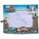 Cadre photo décor marin Mouette Phare et Drapeau Breton