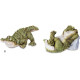 Lot de 2 figurines Crocodile rigolo