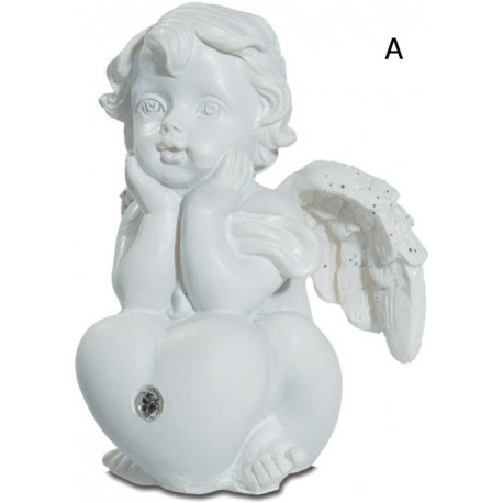 Figurine ange coeur dans pochette cadeau