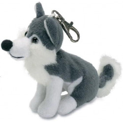 Porte clé peluche chien Husky - 13 cm