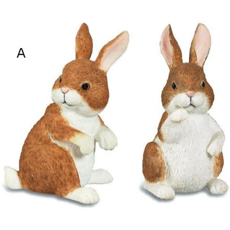 Lot de 2 figurines Lapin en résine