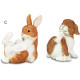 Lot de 2 figurines Lapin en résine