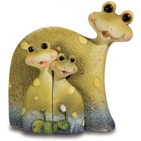Figurine Famille Grenouilles en résine - 11 cm