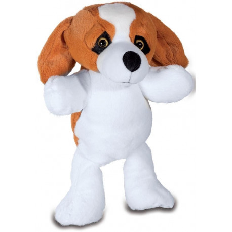 Peluche marionnette chien Saint Bernard - 33 cm