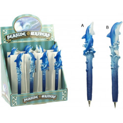 Stylo figurine Dauphin bleu