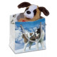 Peluche chien Saint Bernard dans pochette cadeau 