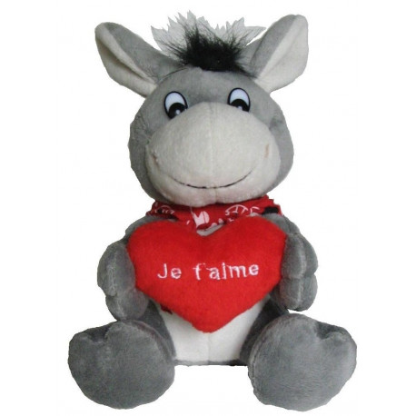 Peluche Ane coeur Je t'aime - 16 cm