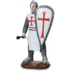 Figurine Chevalier Templier avec masse - 20 cm