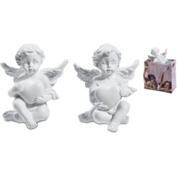 Lot de 2 figurines Ange avec coeur dans pochette cadeau