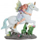 Figurine fée avec licorne dans pochette cadeau