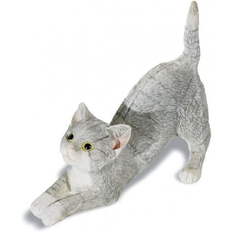 Figurine Chat s'étirant - 10 cm