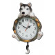 Horloge murale figurine chien Husky