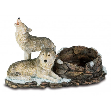 Bougeoir figurine Loup - 20 cm