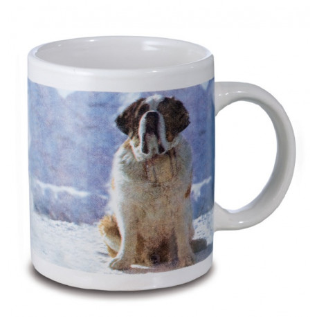 Lot de 2 mugs chien Saint Bernard en céramique