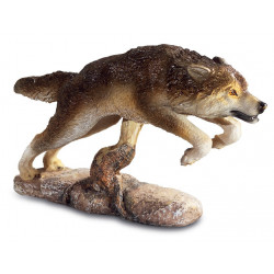 Statuette Loup sautant - 19 cm