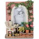 Cadre photo Chat dans jardin