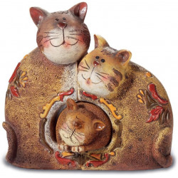 Figurine Famille Chats - 13 cm