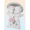 Statuette couple Ange parasol - 15,5 x 12 cm