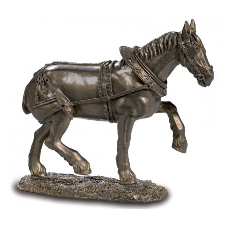 Reproduction : Statuette Cheval Clydesdale - 19 cm